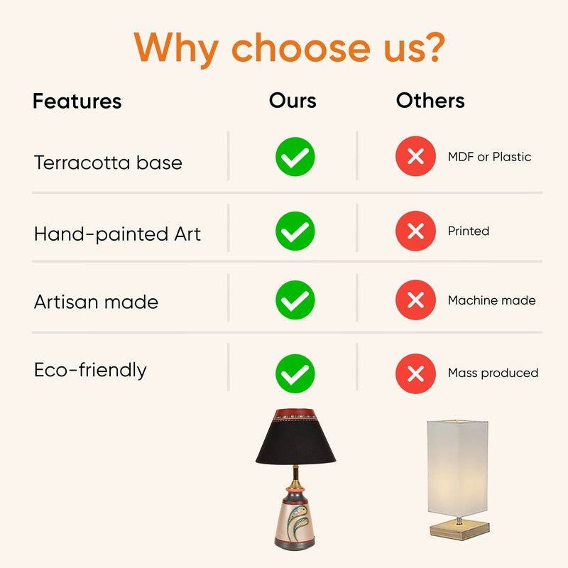 Suri Terracotta Fabric Table Lamp - Multicolor media 6