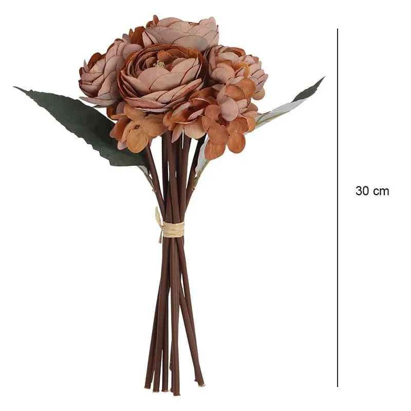 Faux Peonia Floral Bunch - Pink media 5