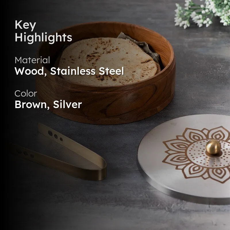 Acacia Roti Box - Floral Silver media 2