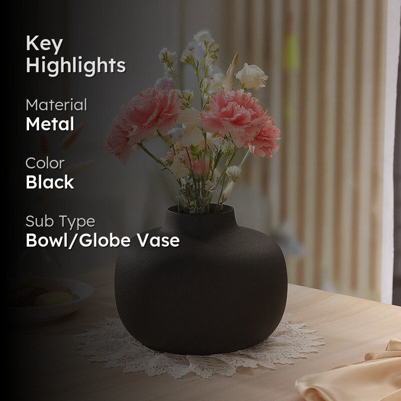 Alexei Metal Vase - Black media 2