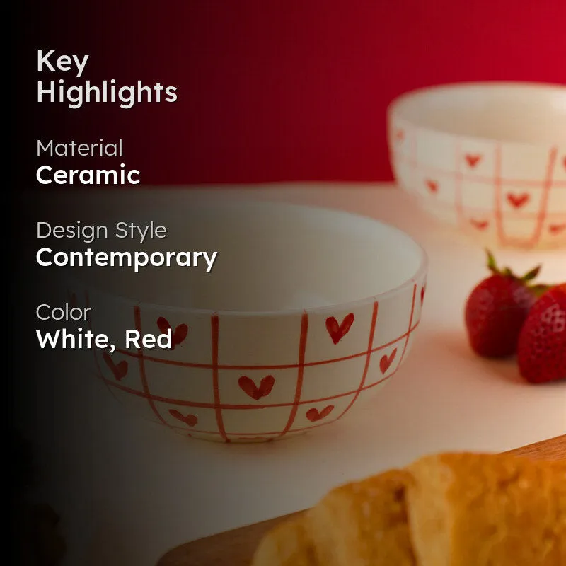 Heart Grid Serving Bowl (300 ML) - Red media 2