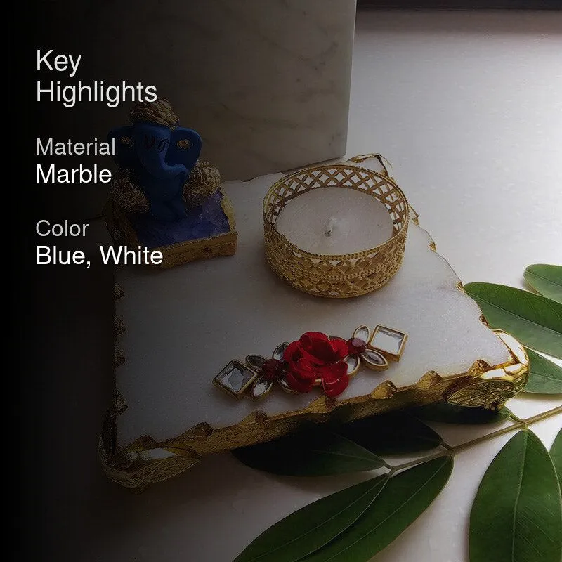 Ganesha Bless Marble Gift Box - Blue media 2