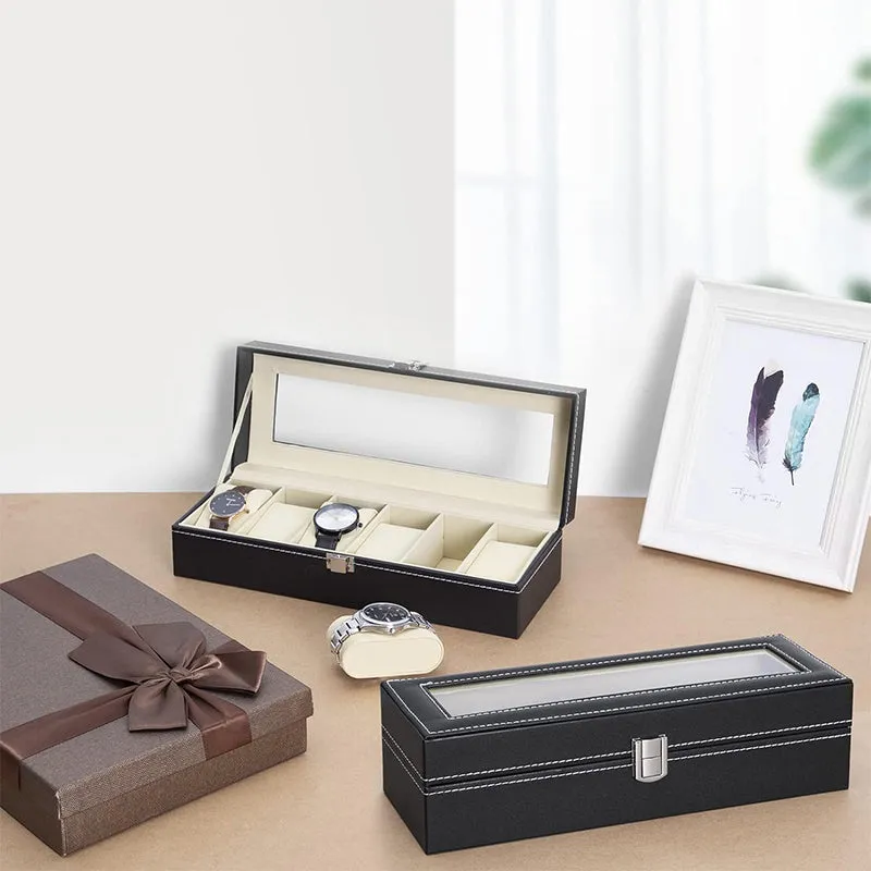 Chrono Safe Hexa Faux Leather Watch Storage Box media 3