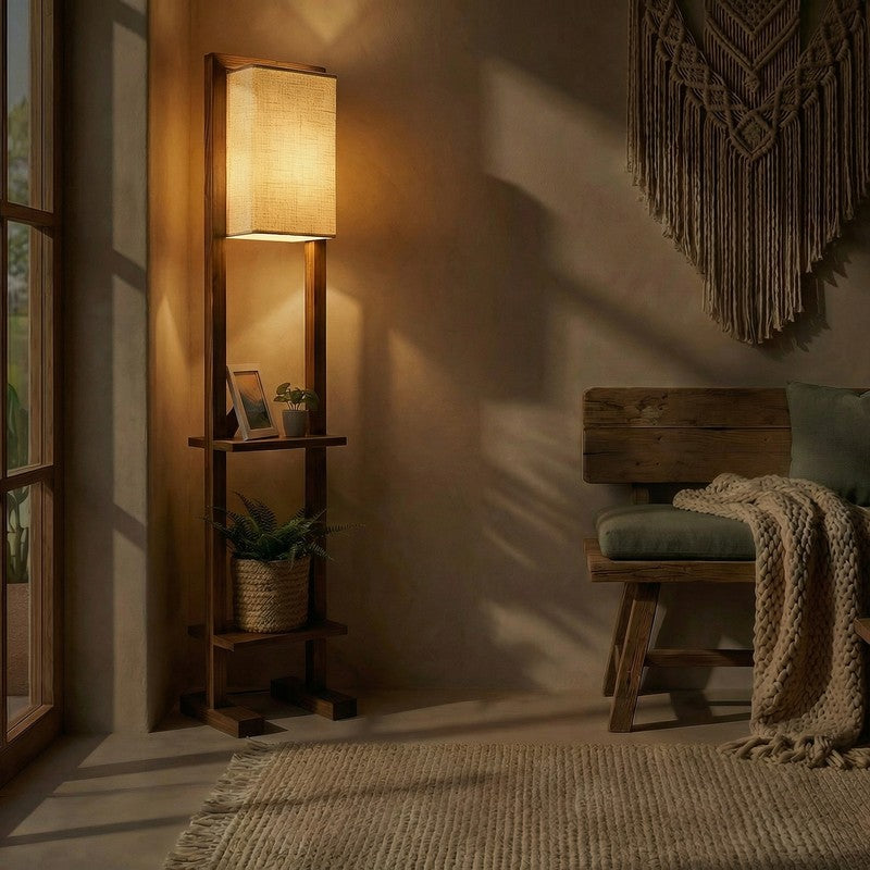 Boreal Wooden Floor Lamp With Fabric Shade media 3