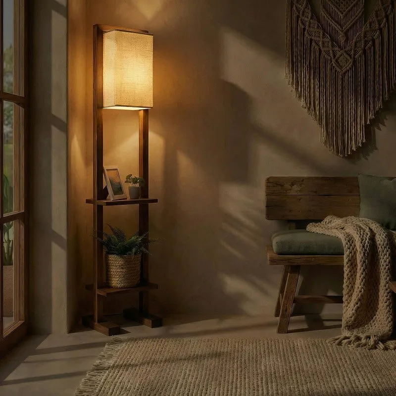 Boreal Wooden Floor Lamp With Fabric Shade media 3