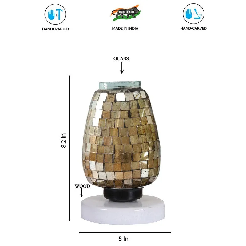Lurella Mosaic Glass Table Lamp With Wooden Base - Multicolor media 8