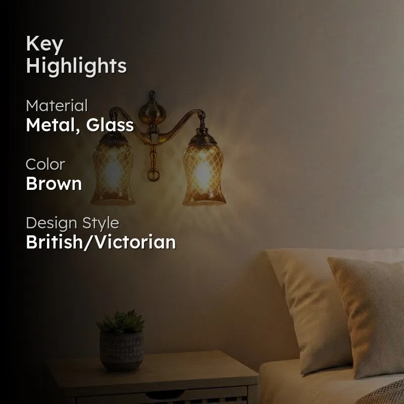 Honey Glow Swan Neck Amber Glass Wall Lamp media 2