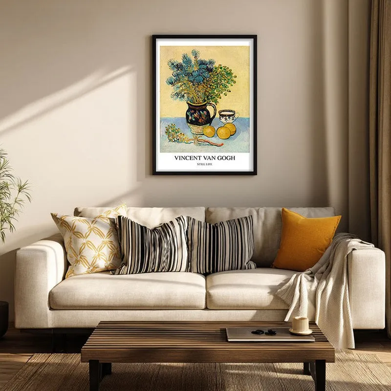 Still Life Vincent Van Gogh Archival Canvas Wall Painting - Black Frame media 3