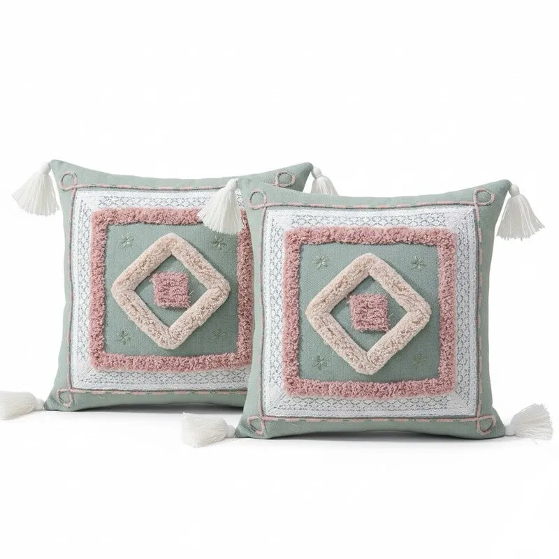 Calm Square Tufted Cushion Covers - Set Of Two media 4