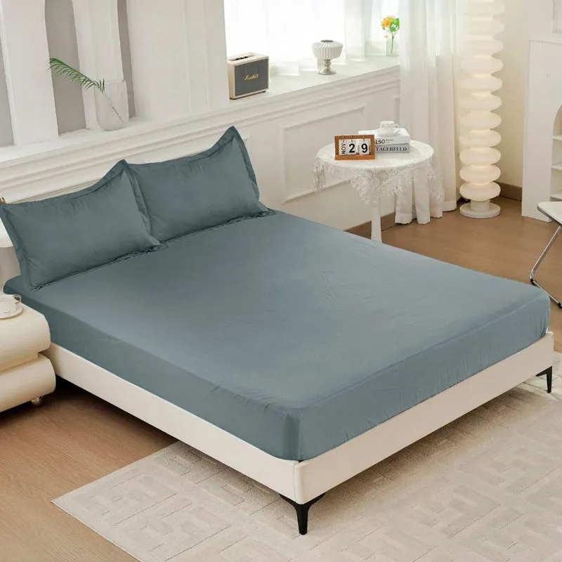 Cloud Drift Fitted Microfiber Bedsheet (Dark Grey) - 140 GSM media 3