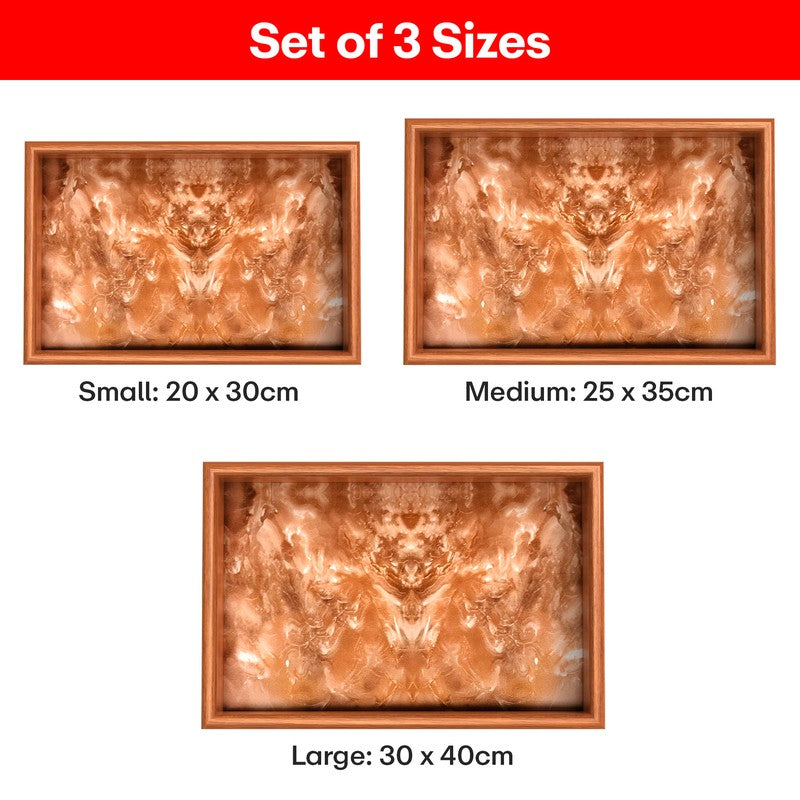 Rioware Gilded Grid Serving Tray - Set Of Three media 9