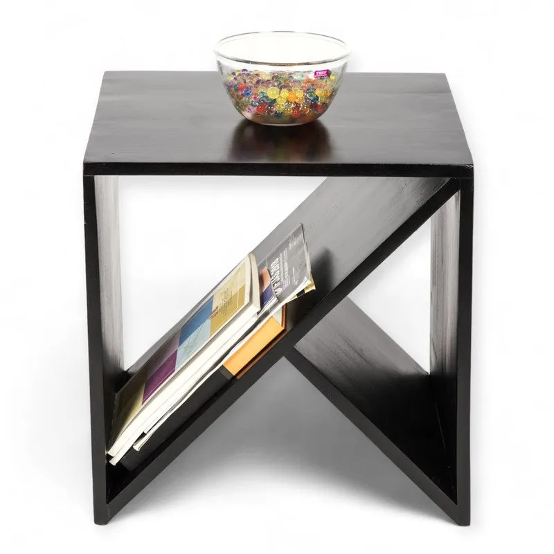 Averox Sheesham Wooden Side & Bedside Table - Black media 3