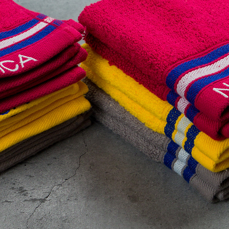 Nautica Dove Down Cotton Face Towel (Burgundy,Yellow & Grey) - Set Of Twelve media 5