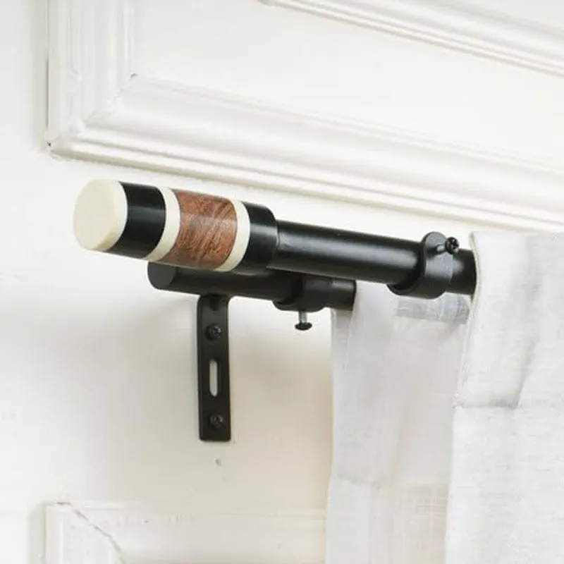 Arbora Duo Extendable 1" Double Curtain Rods With Round Finial & Brackets media 4