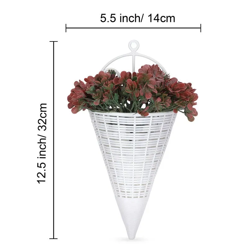 Artificial Flowers (Red) with Pot - Set Of Two media 7