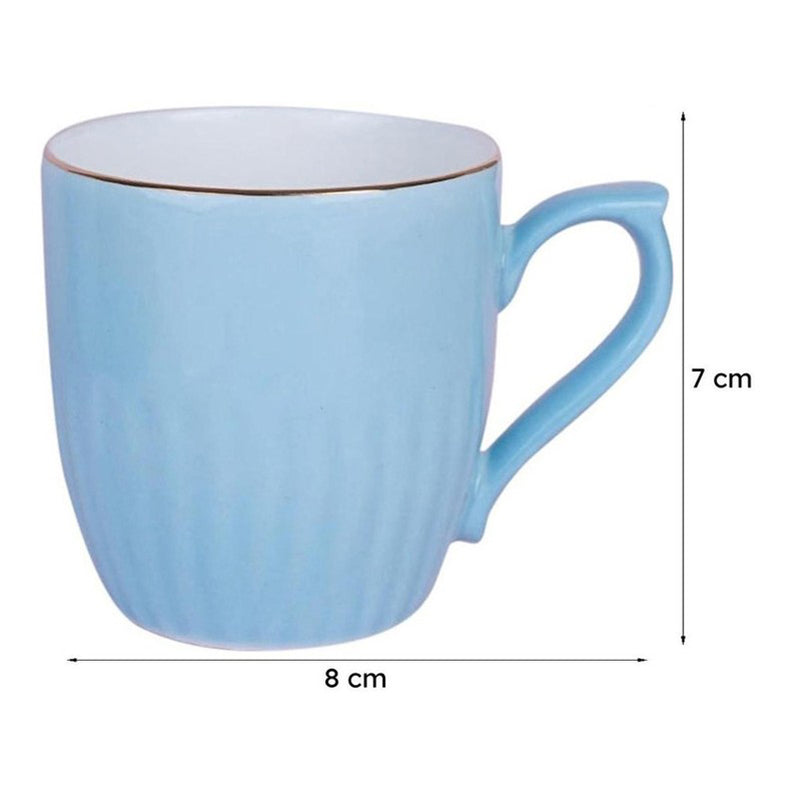 Glimo Porcelain Tea Cup (200 mL Each)/Blue)-  Set of Six media 7