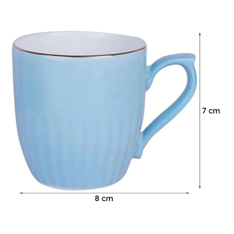 Glimo Porcelain Tea Cup (200 mL Each)/Blue)- Set of Six media 7