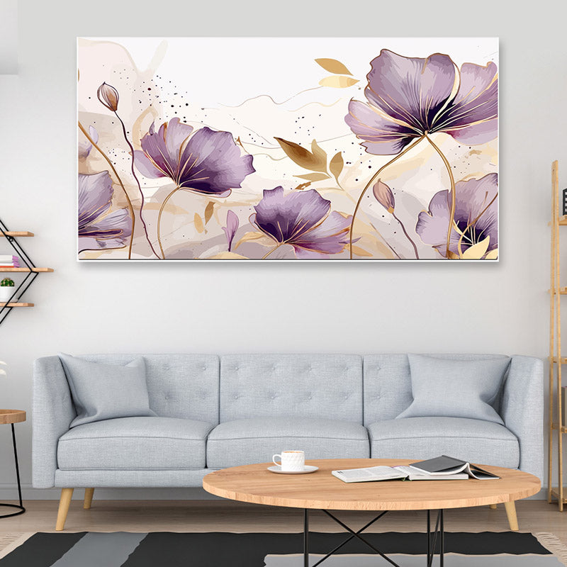 Melera Purple Flora Wall Painting