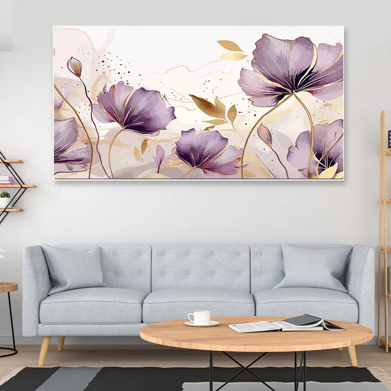 Melera Purple Flora Wall Painting media 1