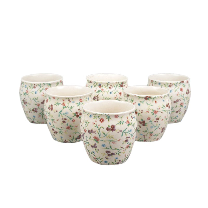 Pastel Garden Stoneware Kulhad(190 ml) - Set Of Six media 3