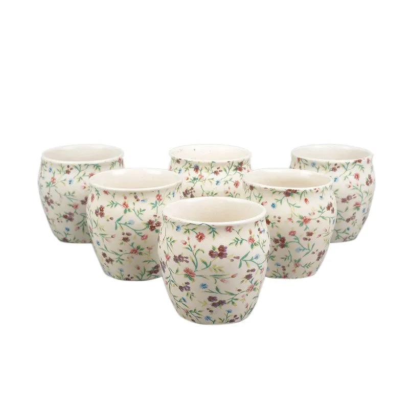 Pastel Garden Stoneware Kulhad(190 ml) - Set Of Six media 3