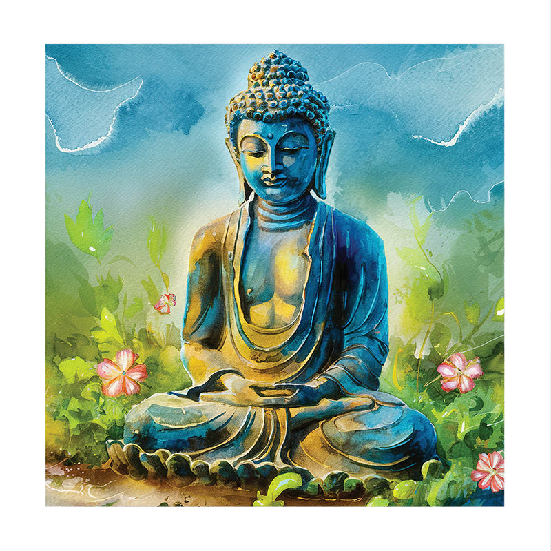 Painted Buddha Canvas Wall Art media 3