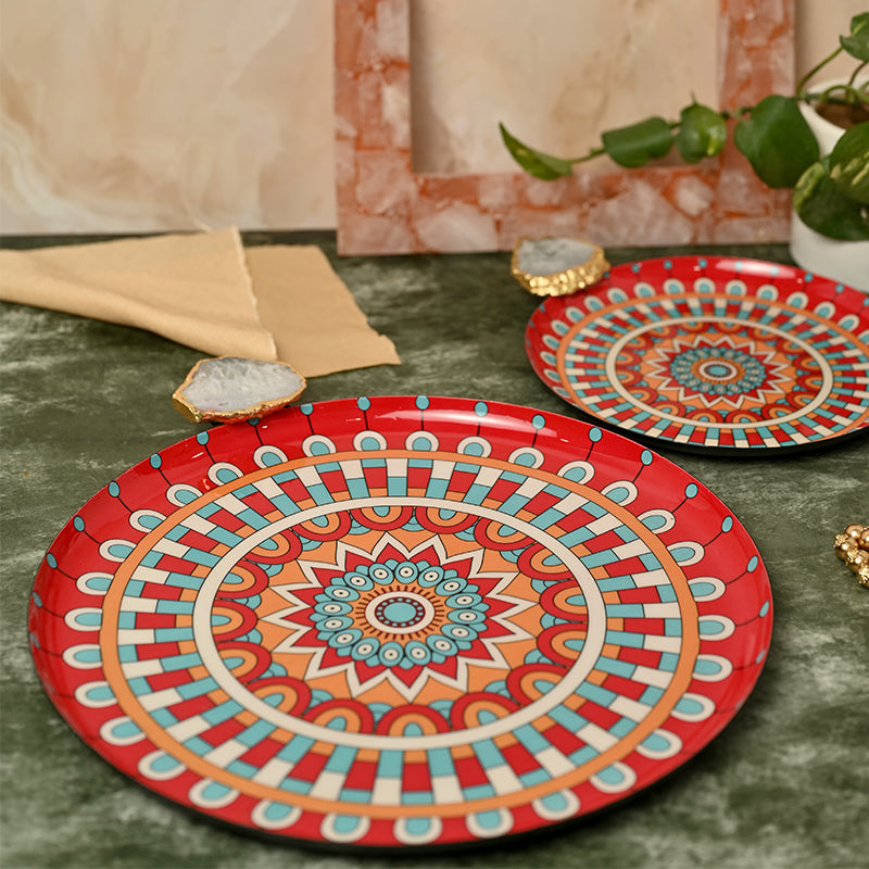 Ambuja Mandela Metal Platter - Set of Two