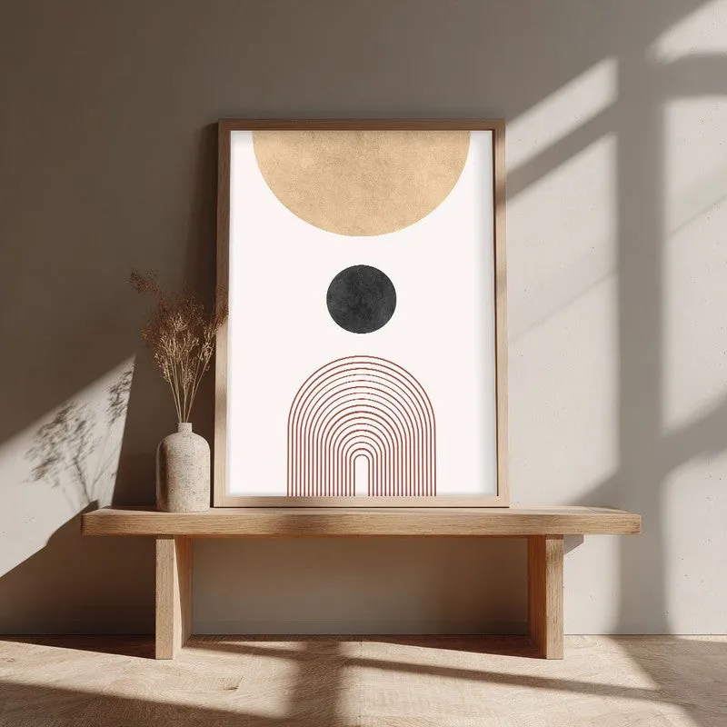 Abstract Equilibrium Canvas Wall Painting With Brown Frame media 4
