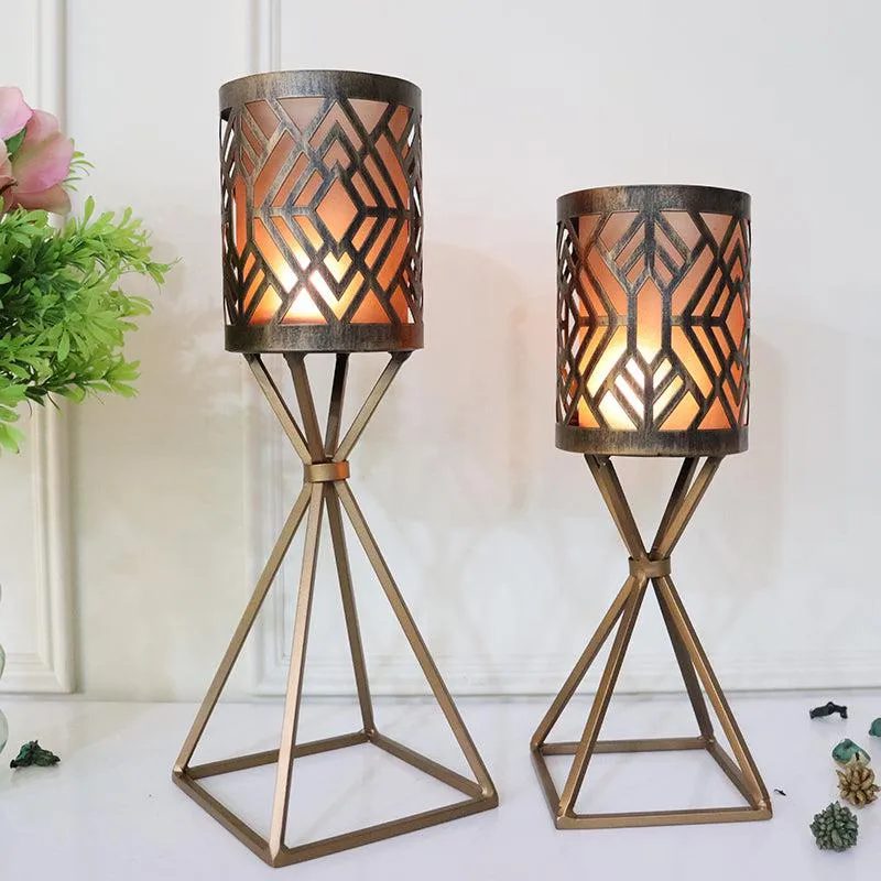 Stima Geometric Candle Holde (Black) - Set Of Two media 1