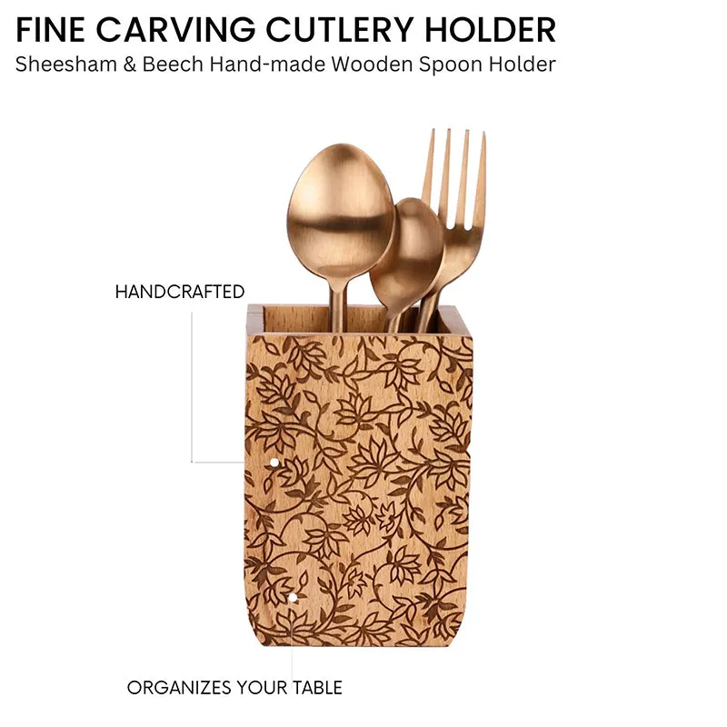 Sora Wood Cutlery Holder media 3