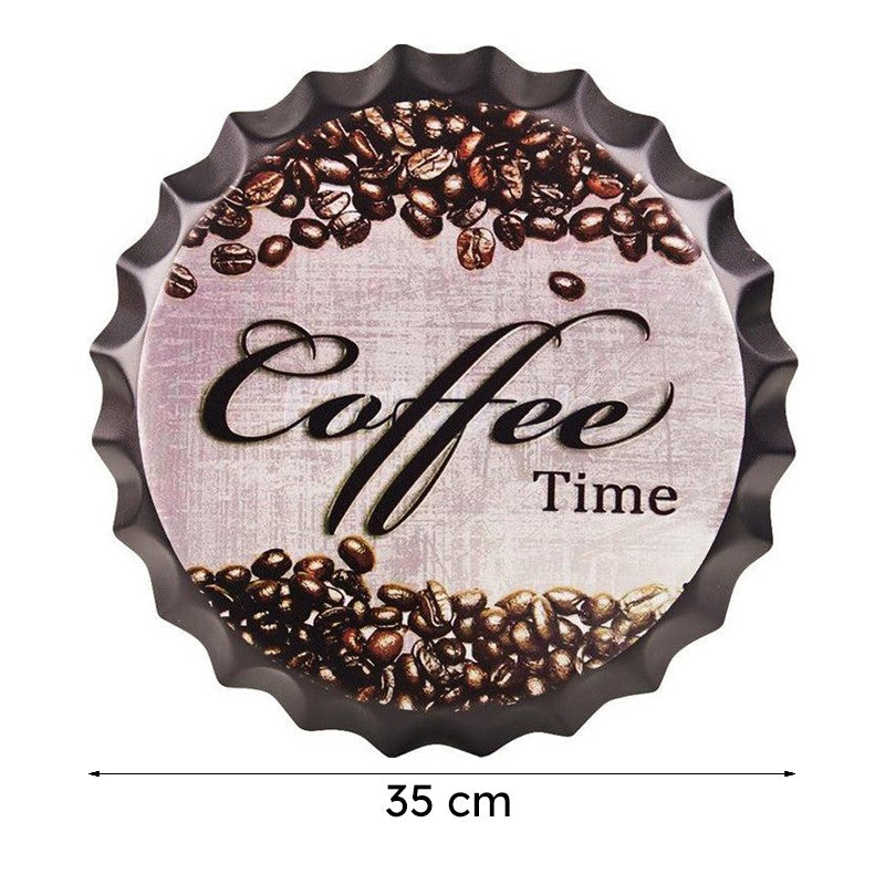 Coffee Time Bottle Cap Metal Wall Accent media 7