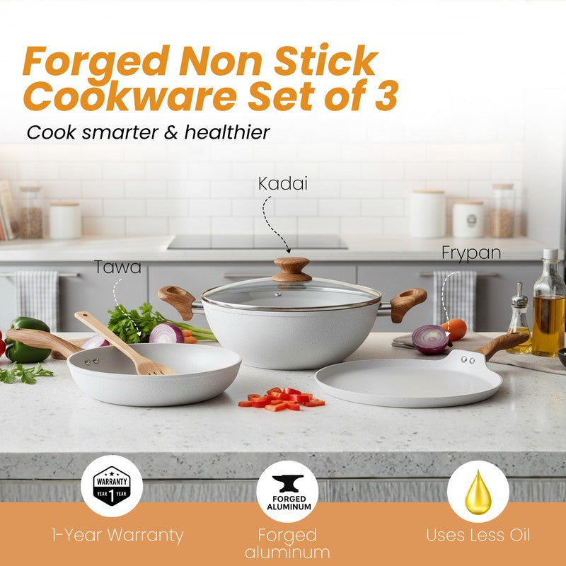 Salford Non Stick Cookware Set (White) - Three Piece Set media 7