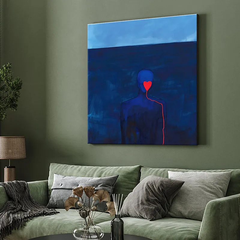 Red Heart In Blue Ocean Wall Painting media 4