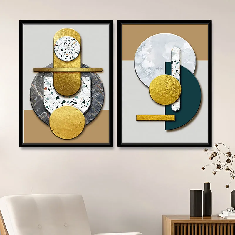 Geometry Of Fall Wall Art - Set Of Two media 1