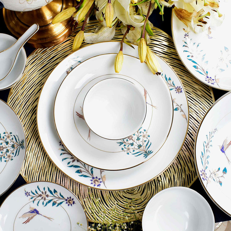 Gilded Shahi 24k Gold Brushed Porcelain Dinner Set - 21 Piece Set media 6