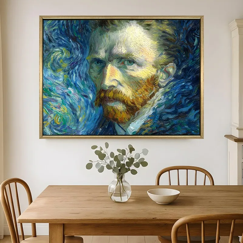 Soulful Stare Canvas Wall Painting With Frame media 1