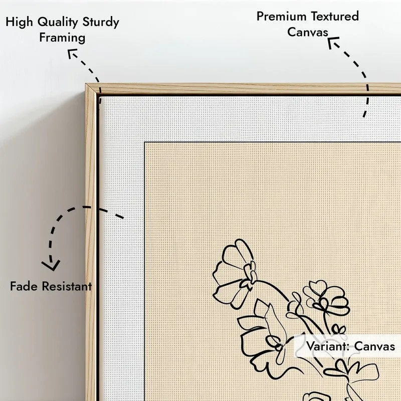 Petal Thoughts Canvas Wall Painting With Brown Frame media 8