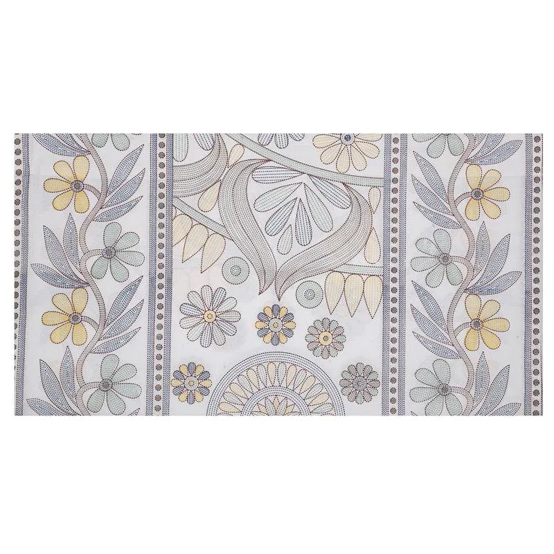 Madviya Floral Diwan Set (Grey & Yellow) - Six Piece Set media 4