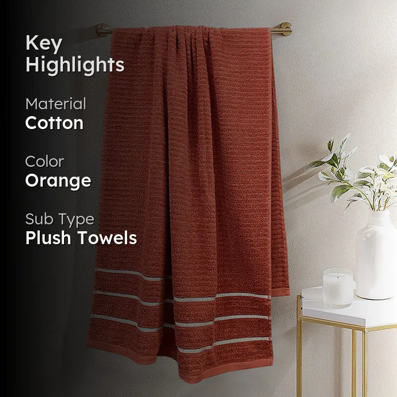 Lisse Cotton Bath Towel - Orange media 2