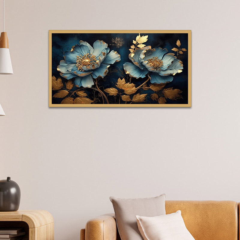 Luxe Peony Wall Painting With Frame