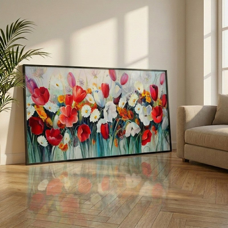 Whispers of Blush Canvas Wall Painting With Frame