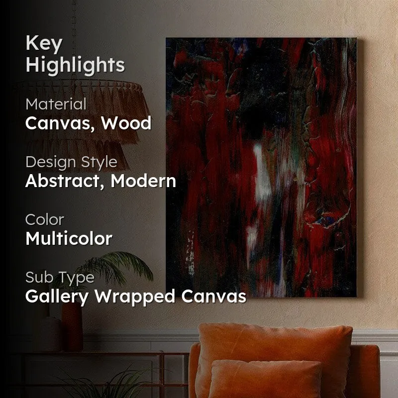 Black Night Abstract Canvas Painting - Gallery Wrap media 2