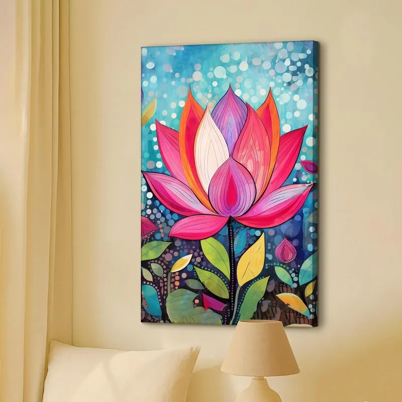 Kaleidoscope Lotus Wall Art Without Frame media 6
