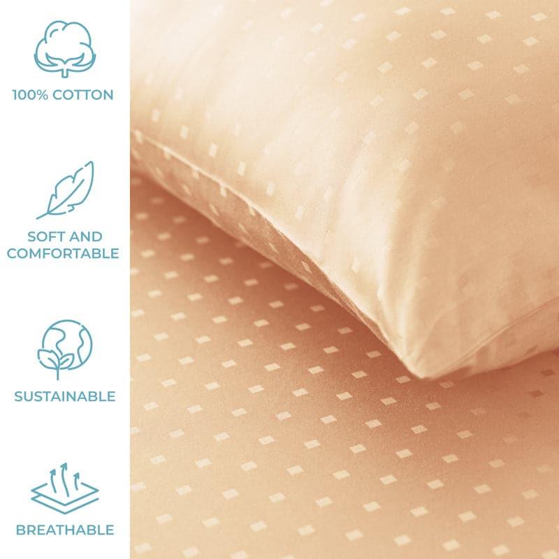 Numa Swiss Dot Cotton Bedsheet (Almond) - 500 TC media 5
