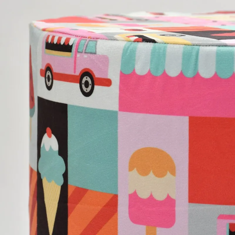 Avira Icecream-print Multicolor Engineered Wood Ottoman media 4