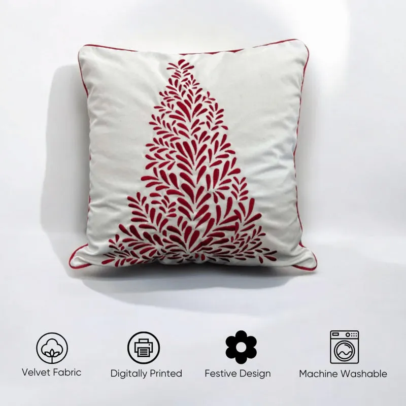 Ethnic Pine Cotton Christmas Cushion Cover media 5