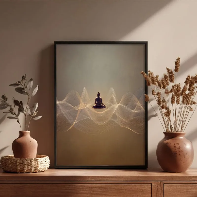 Buddha In Tranquil Harmony II Archival Paper Wall Painting With Black Frame media 6