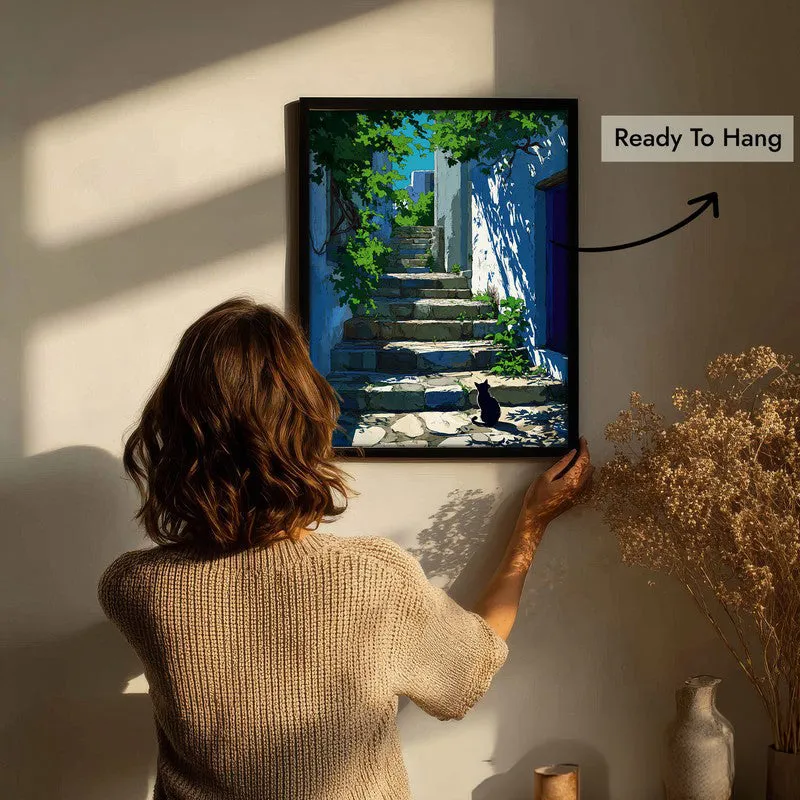 Old Town Canvas Wall Painting - Black Frame media 7