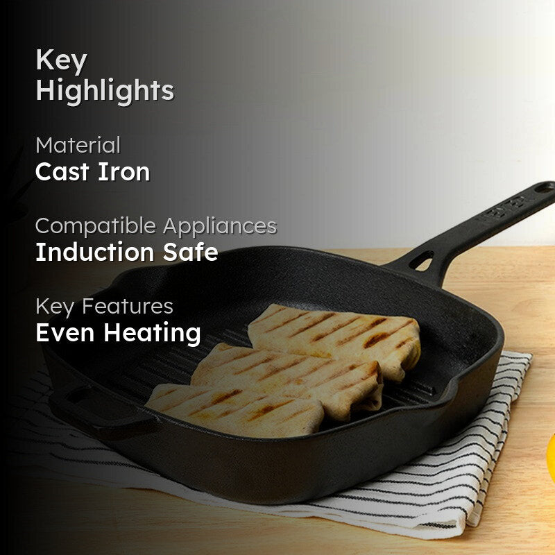 Meyer Long Handle Cast Iron Grill Pan media 2