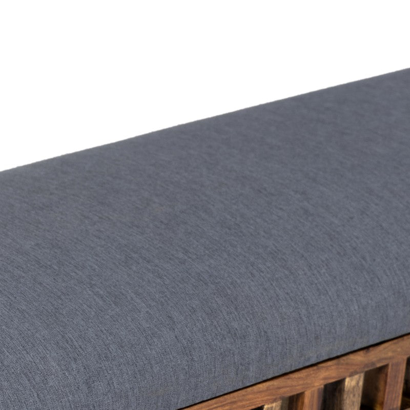 Cervon Sheesham Wooden Bench - Grey media 5